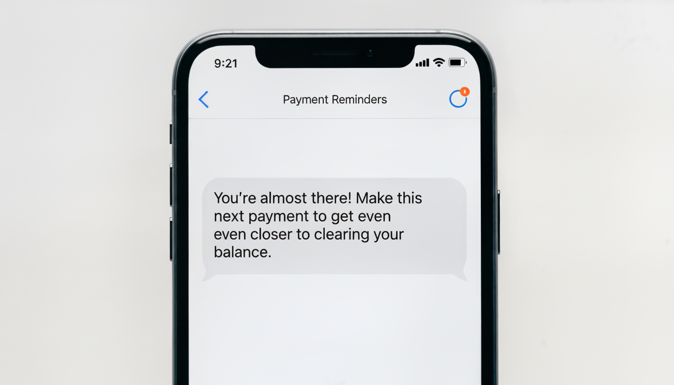 SMS message example using goal-focused messaging