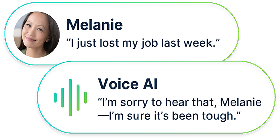 Empathetic AI adapting emotional tone based on real-time customer behavioral signals during calls